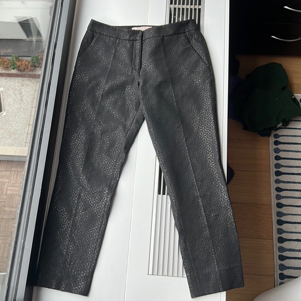Lela Rose Cigarette Pant with Metallic Detail